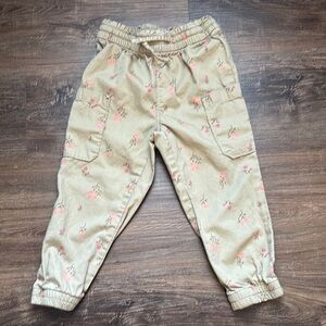 GAP Kid’s 100% Cotton Floral Kids Bottoms in Tan and Pink